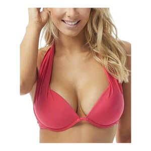 Contours by Coco Reef Cameo Halter Underwire Bikini Top in Dragonfruit NWT